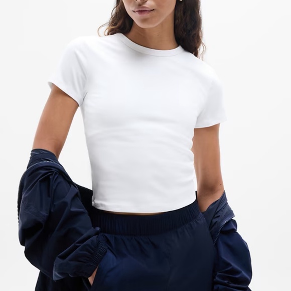 Athleta Tops - Athleta Signture Rib Crop Tee Size S